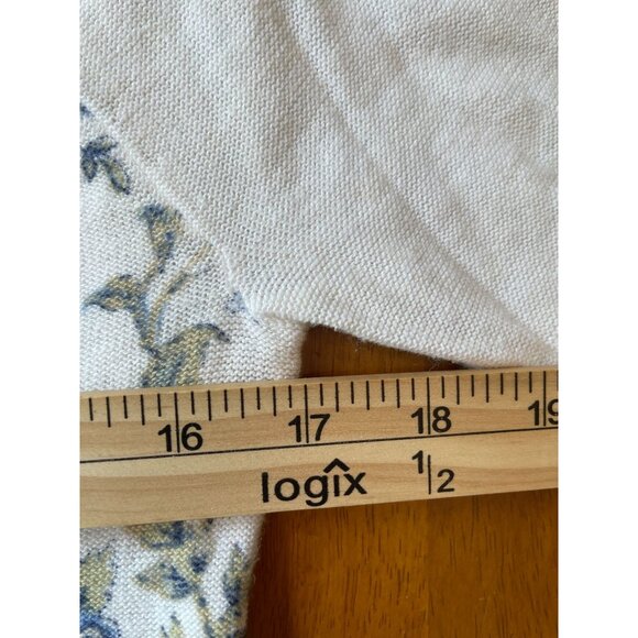 Ralph Lauren Chaps Womens 3/4 Sleeve Floral Linen Blend Sweater Sz S Cottagecore - Picture 4 of 8